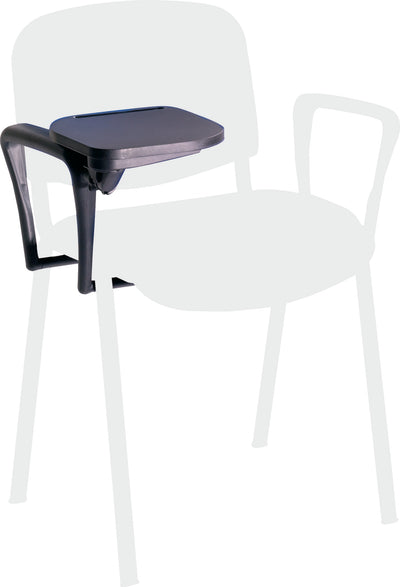 Club|Multipurpose Stacking Chair|Arms and Writing Tablet|Black|Single