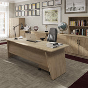 Executive Desk With Panel End Legs 200cm x 100cm With High Back 24hr Task Chair - Black Faux Leathe
