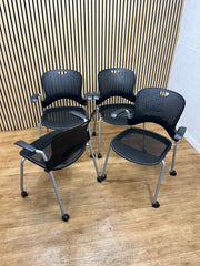 Herman Miller Caper Chairs Black | Stackable Ergonomic Meeting Chairs | UK Delivery
