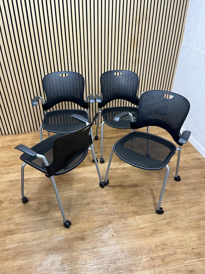 Herman Miller Caper Chairs Black | Stackable Ergonomic Meeting Chairs | UK Delivery