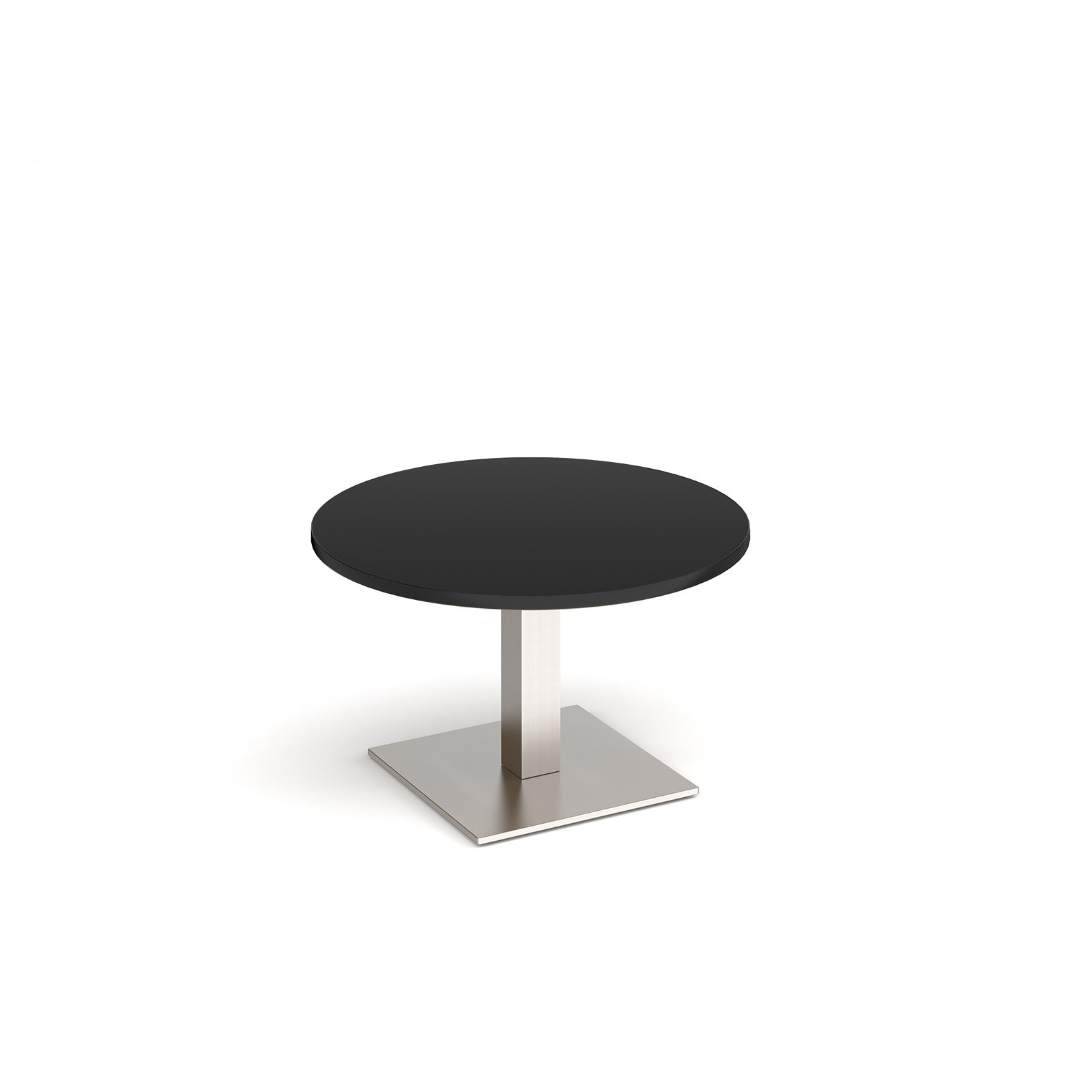 Brescia circular coffee table with flat square base - BCC800-BS-BK