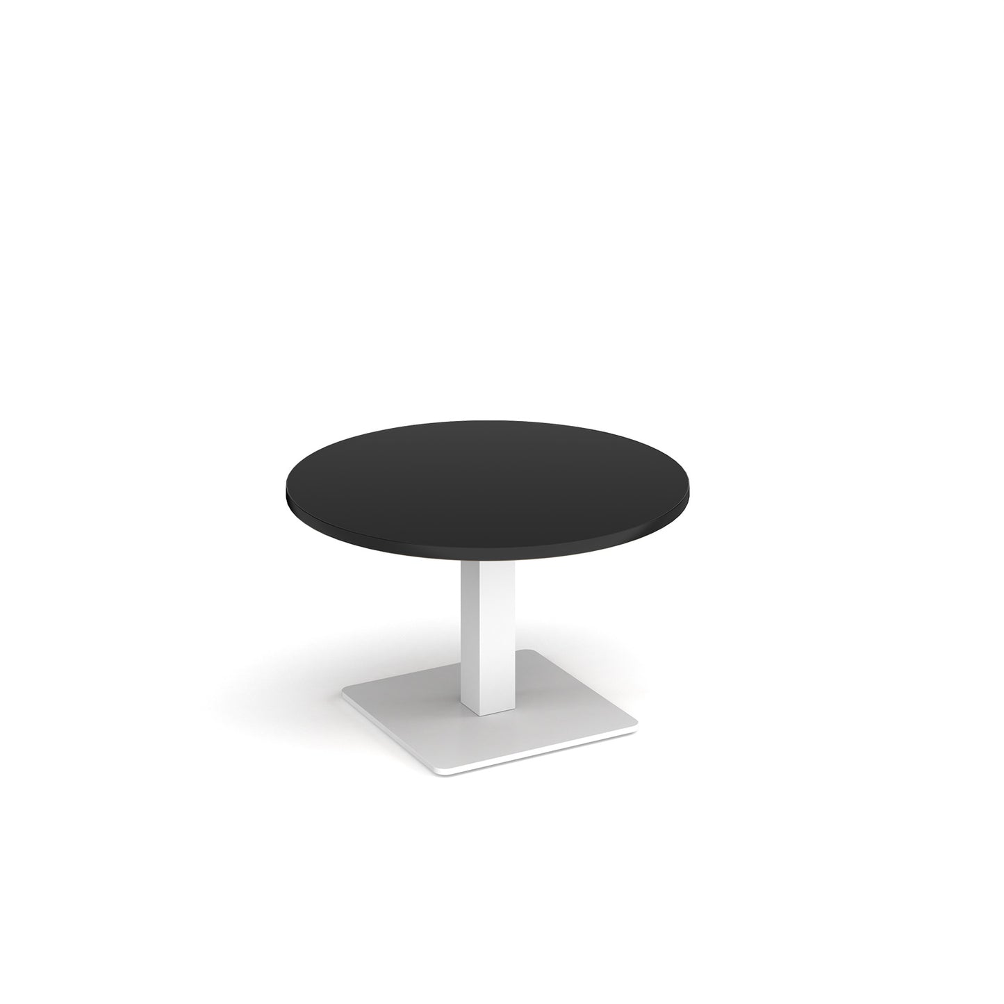 Brescia circular coffee table with flat square base - BCC800-WH-BK