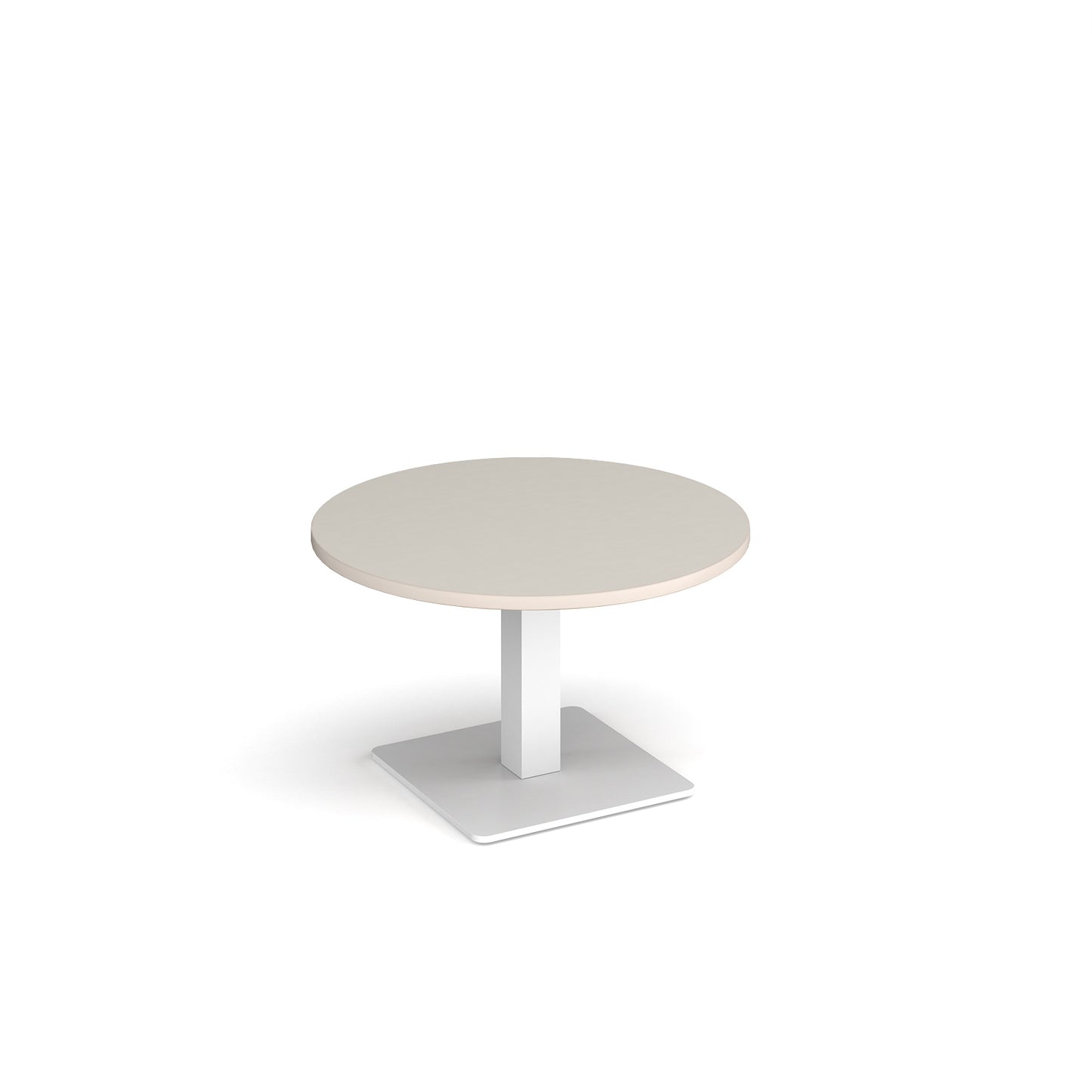 Brescia circular coffee table with flat square base - BCC800-WH-LG