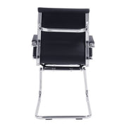 Aura – Contemporary Medium Back Bonded Leather Visitor Chair with Chrome Frame