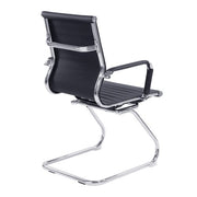 Aura – Contemporary Medium Back Bonded Leather Visitor Chair with Chrome Frame