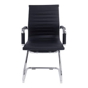 Aura – Contemporary Medium Back Bonded Leather Visitor Chair with Chrome Frame