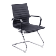 Aura – Contemporary Medium Back Bonded Leather Visitor Chair with Chrome Frame