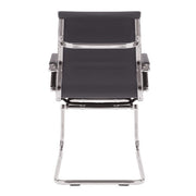 Aura – Contemporary Medium Back Bonded Leather Visitor Chair with Chrome Frame