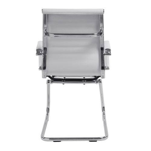 Aura – Contemporary Medium Back Bonded Leather Visitor Chair with Chrome Frame