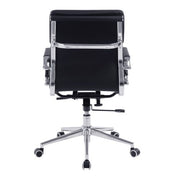 Aura – Contemporary Medium Back Bonded Leather Executive Armchair with Chrome Base