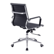 Aura – Contemporary Medium Back Bonded Leather Executive Armchair with Chrome Base