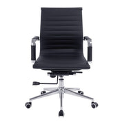 Aura – Contemporary Medium Back Bonded Leather Executive Armchair with Chrome Base