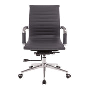 Aura – Contemporary Medium Back Bonded Leather Executive Armchair with Chrome Base