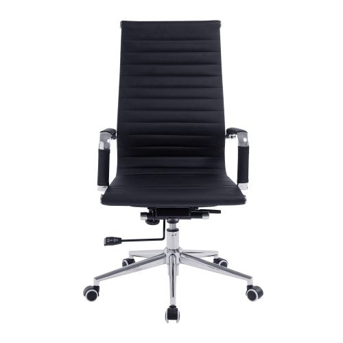 Aura – Contemporary High Back Bonded Leather Executive Armchair with Chrome Base