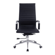 Aura – Contemporary High Back Bonded Leather Executive Armchair with Chrome Base