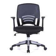 Graphite – Medium Mesh Back Task Chair with Folding Arms and Stylish Back Panelling