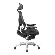 Aztec – High Back Synchronous Mesh Designer Executive Chair with Adjustable Headrest and Chrome Base – Black