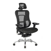 Aztec – High Back Synchronous Mesh Designer Executive Chair with Adjustable Headrest and Chrome Base – Black
