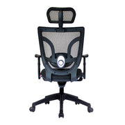 Newton – High Back Mesh Synchronous Executive Armchair with Integral Headrest – Black