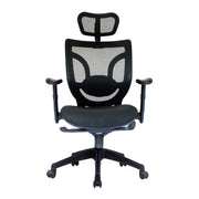 Newton – High Back Mesh Synchronous Executive Armchair with Integral Headrest – Black