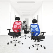 Polaris – High Back Mesh Synchronous Executive Armchair with Adjustable Headrest and Chrome Base