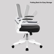 Oyster – Folding Mesh Chair with Upholstered Folding Arms, White Shell and White Nylon Base