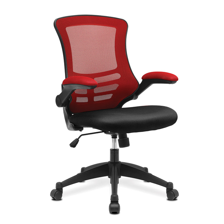 Luna – Designer Mesh Back Chair with Black Frame and Convenient Folding Arms