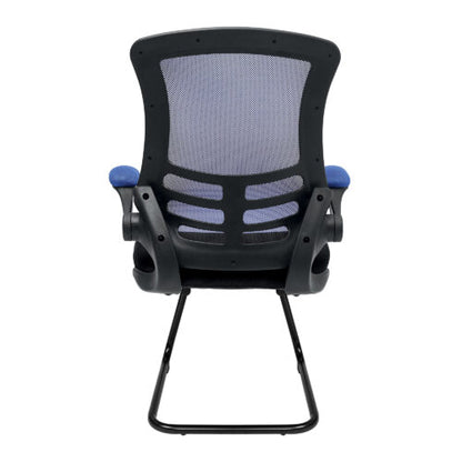 Luna – Designer Medium Back Two Tone Mesh Cantilever Chair with Black Shell, Black Frame and Folding Arms
