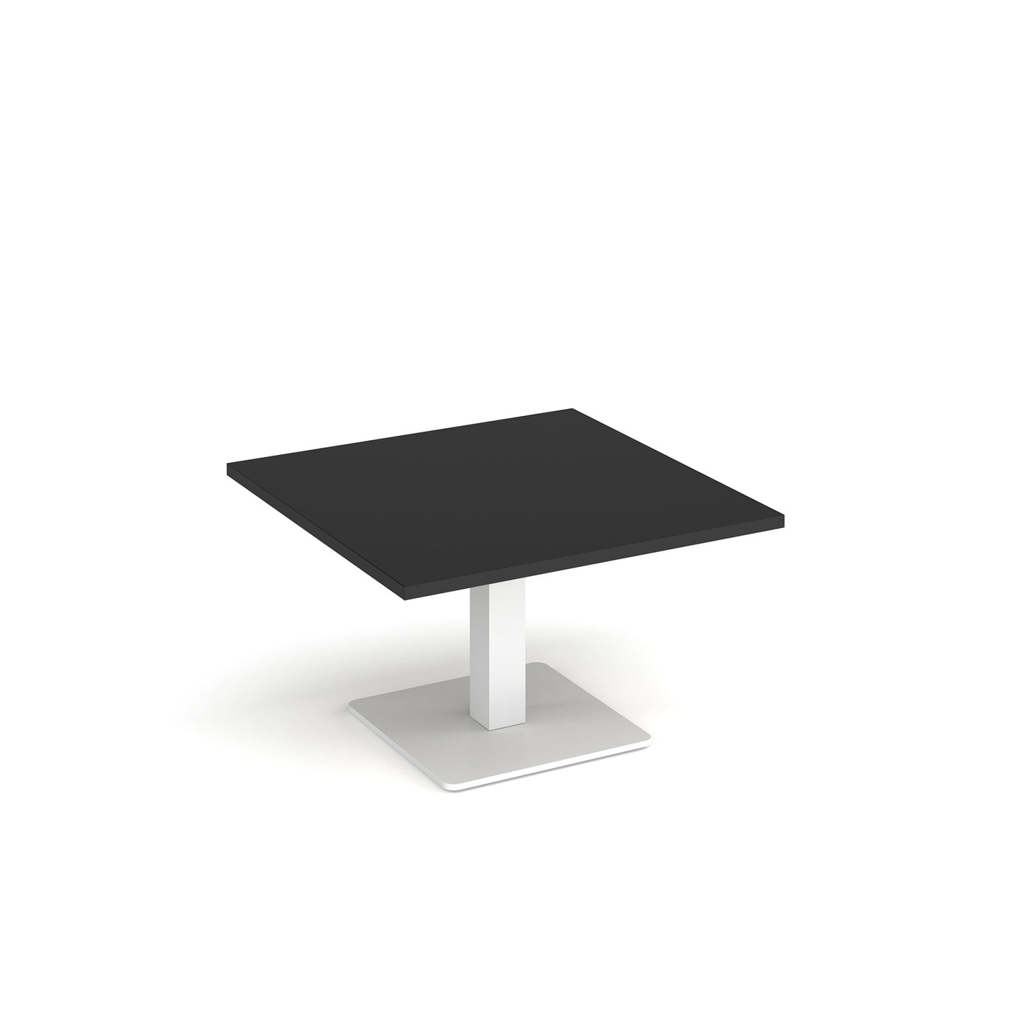Brescia square coffee table with flat square base - BCS800-WH-BK