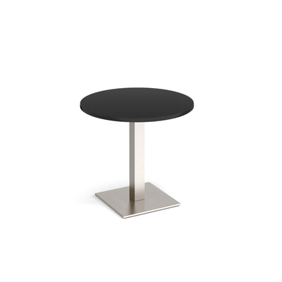 Brescia circular dining table with flat square base - BDC800-BS-BK