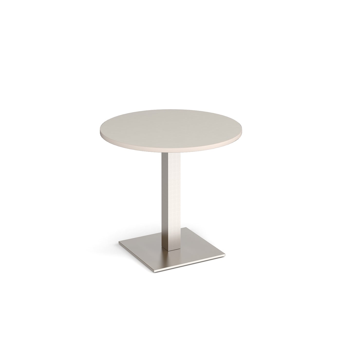 Brescia circular dining table with flat square base - BDC800-BS-LG
