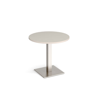 Brescia circular dining table with flat square base - BDC800-BS-LG