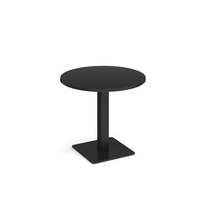 Brescia circular dining table with flat square base - BDC800-K-BK