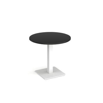 Brescia circular dining table with flat square base - BDC800-WH-BK
