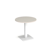 Brescia circular dining table with flat square base