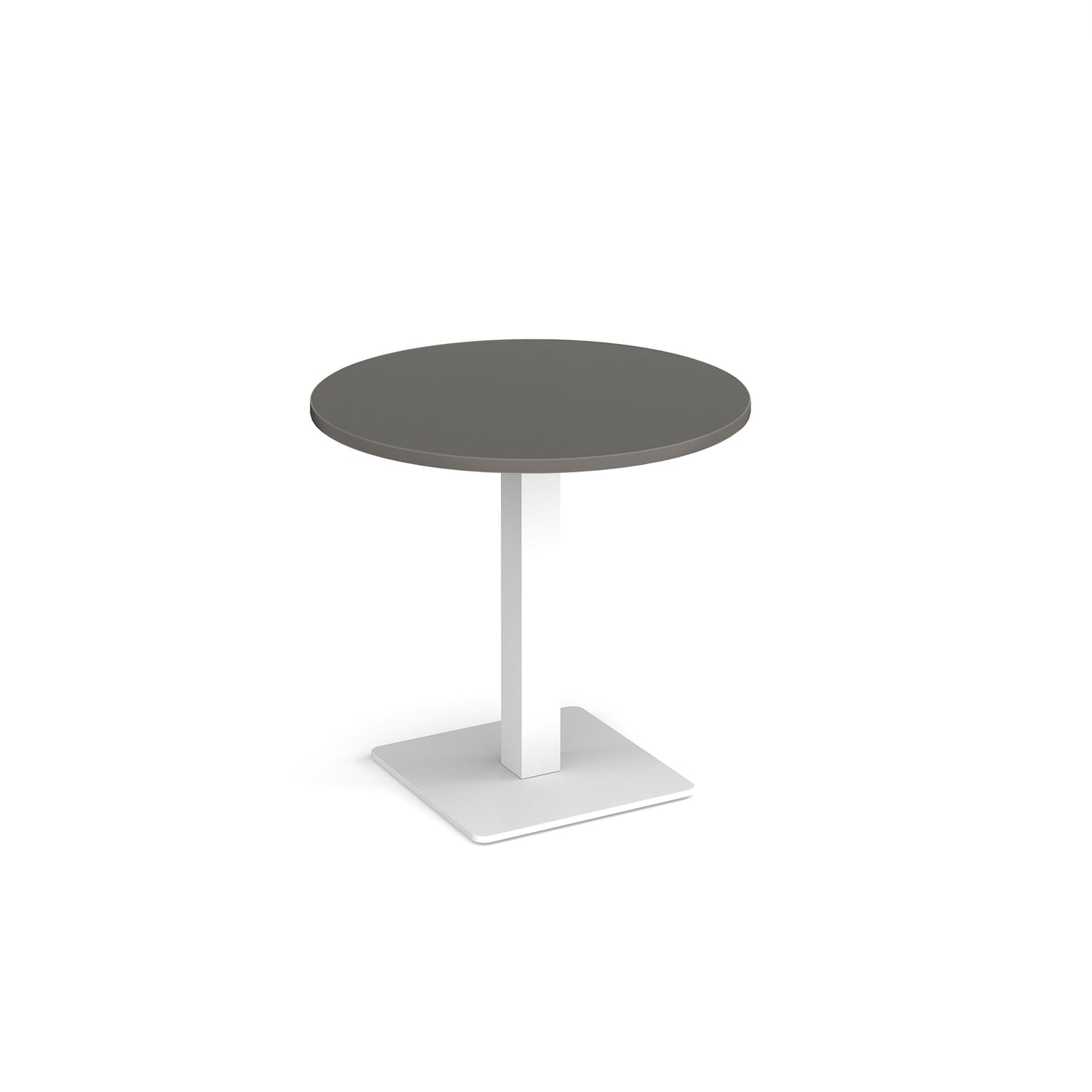 Brescia circular dining table with flat square base - BDC800-WH-OG
