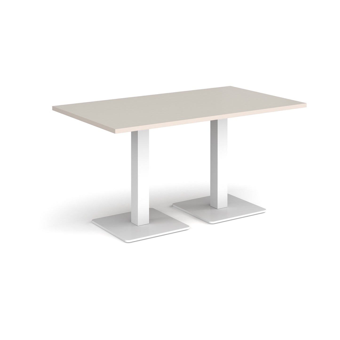 Brescia rectangular dining table with square bases - BDR1400-WH-LG