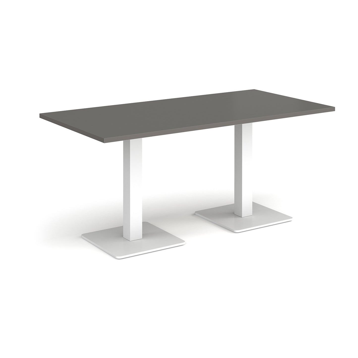 Brescia rectangular dining table with square bases - BDR1600-WH-OG