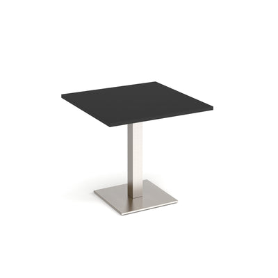 Brescia square dining table with flat square base - BDS800-BS-BK