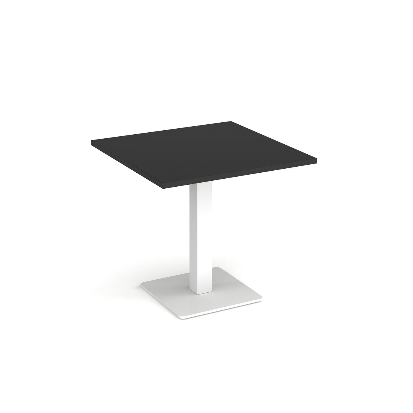 Brescia square dining table with flat square base - BDS800-WH-BK