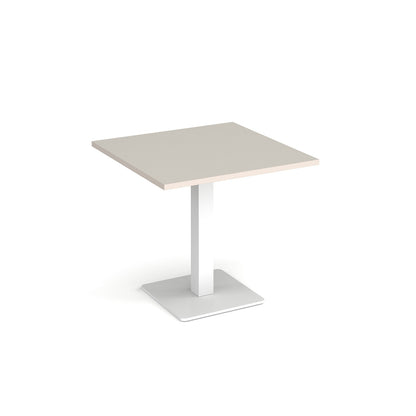 Brescia square dining table with flat square base - BDS800-WH-LG