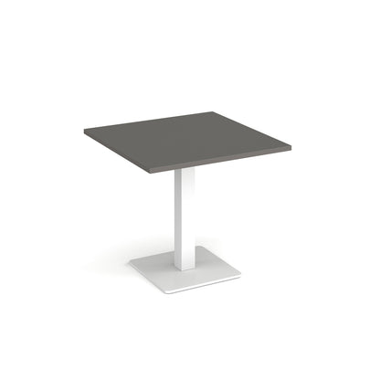 Brescia square dining table with flat square base - BDS800-WH-OG