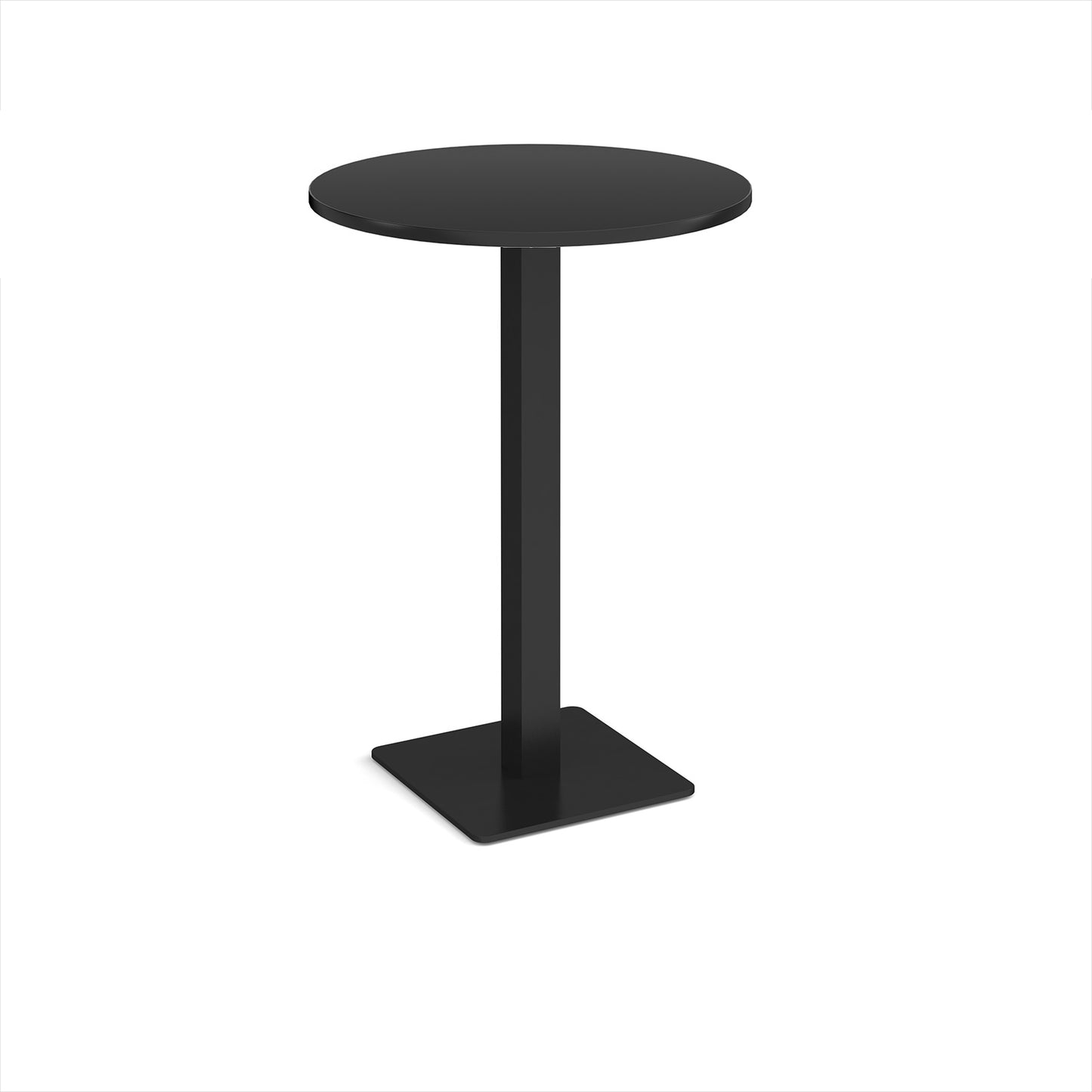 Brescia circular poseur table with flat square base - BPC800-K-BK