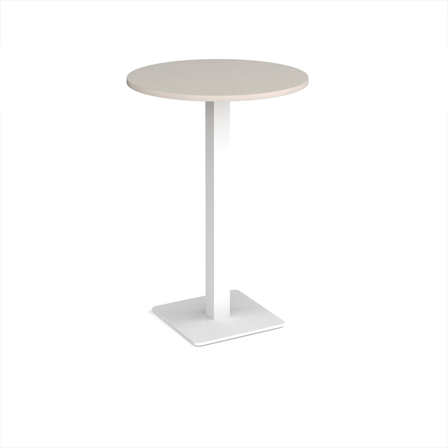 Brescia circular poseur table with flat square base - BPC800-WH-LG
