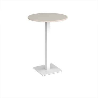 Brescia circular poseur table with flat square base - BPC800-WH-LG