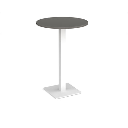 Brescia circular poseur table with flat square base - BPC800-WH-OG