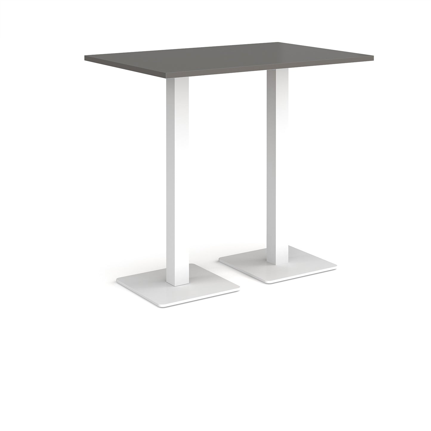 Brescia rectangular poseur table with square bases - BPR1200-WH-OG