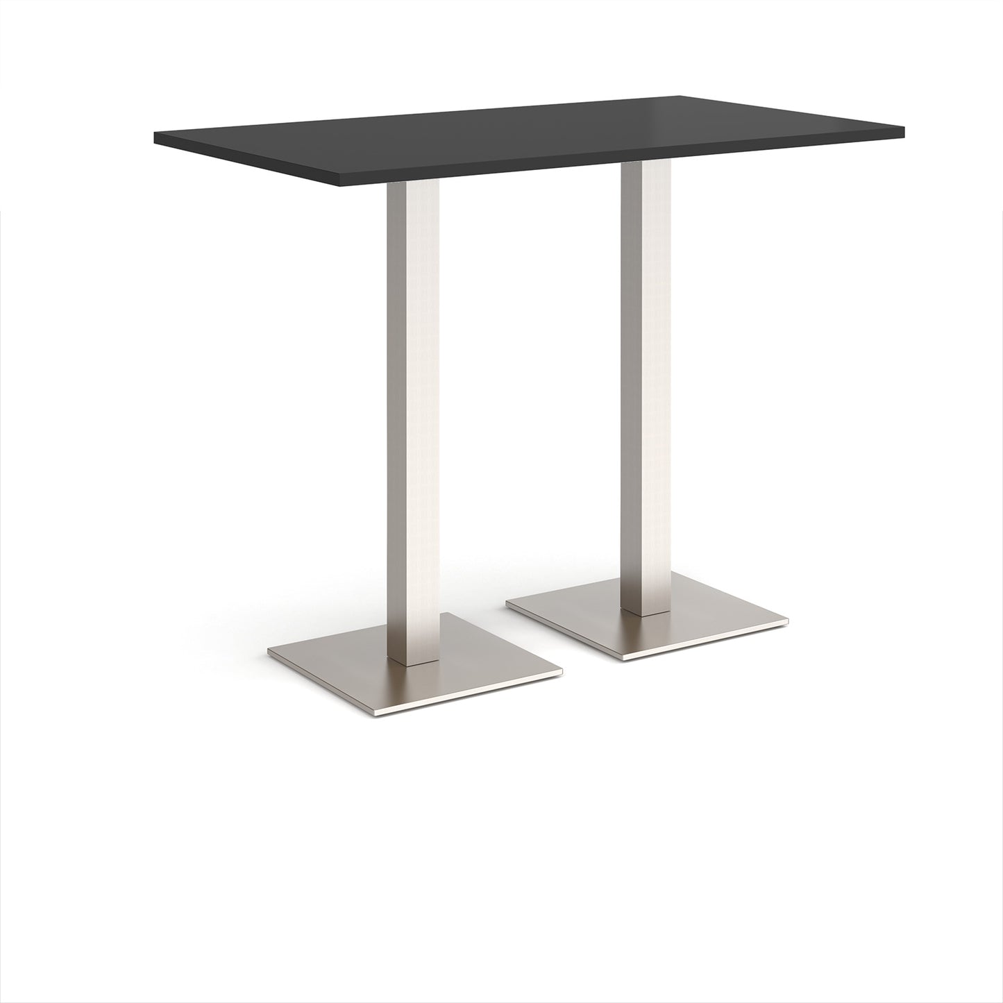 Brescia rectangular poseur table with square bases - BPR1400-BS-BK