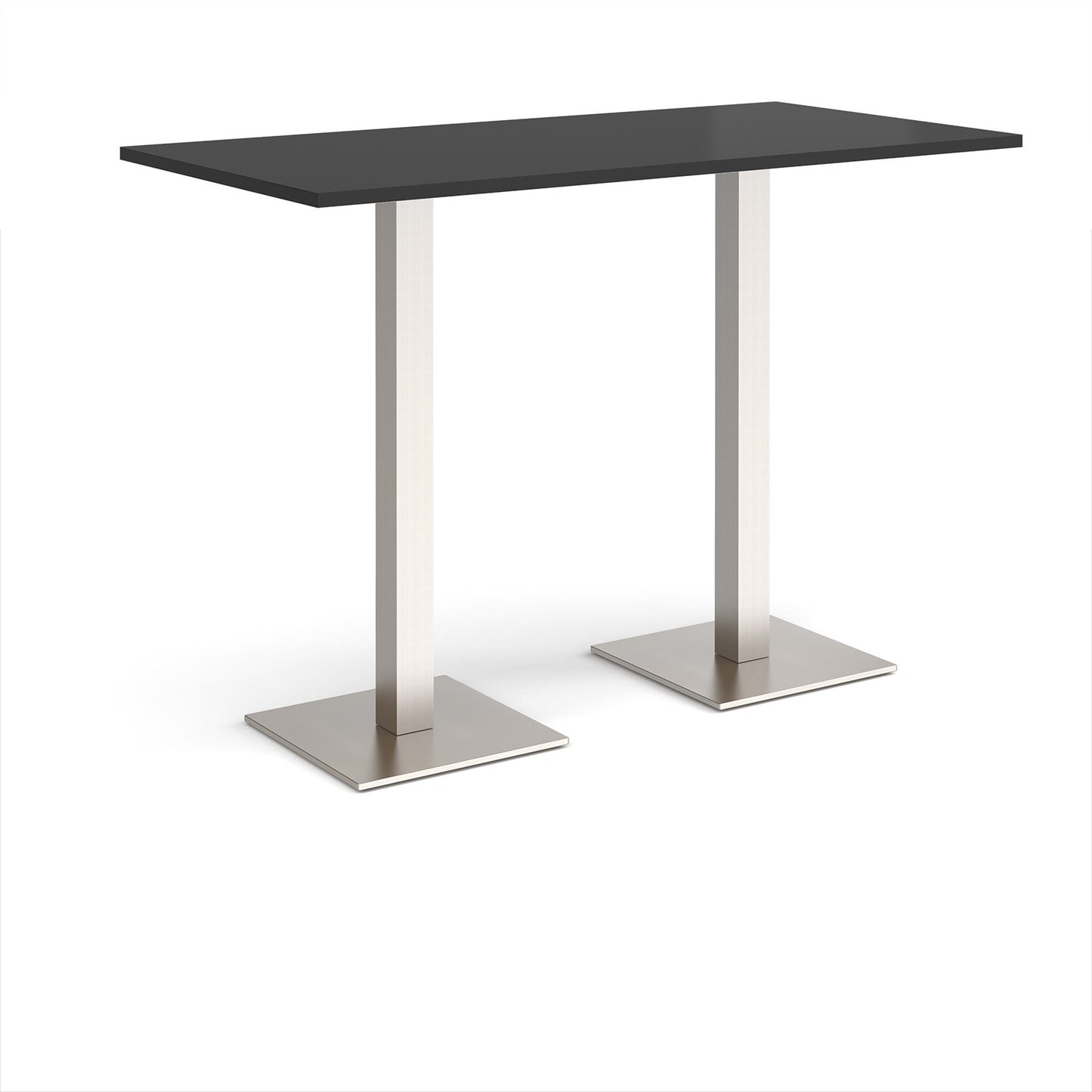 Brescia rectangular poseur table with square bases - BPR1600-BS-BK