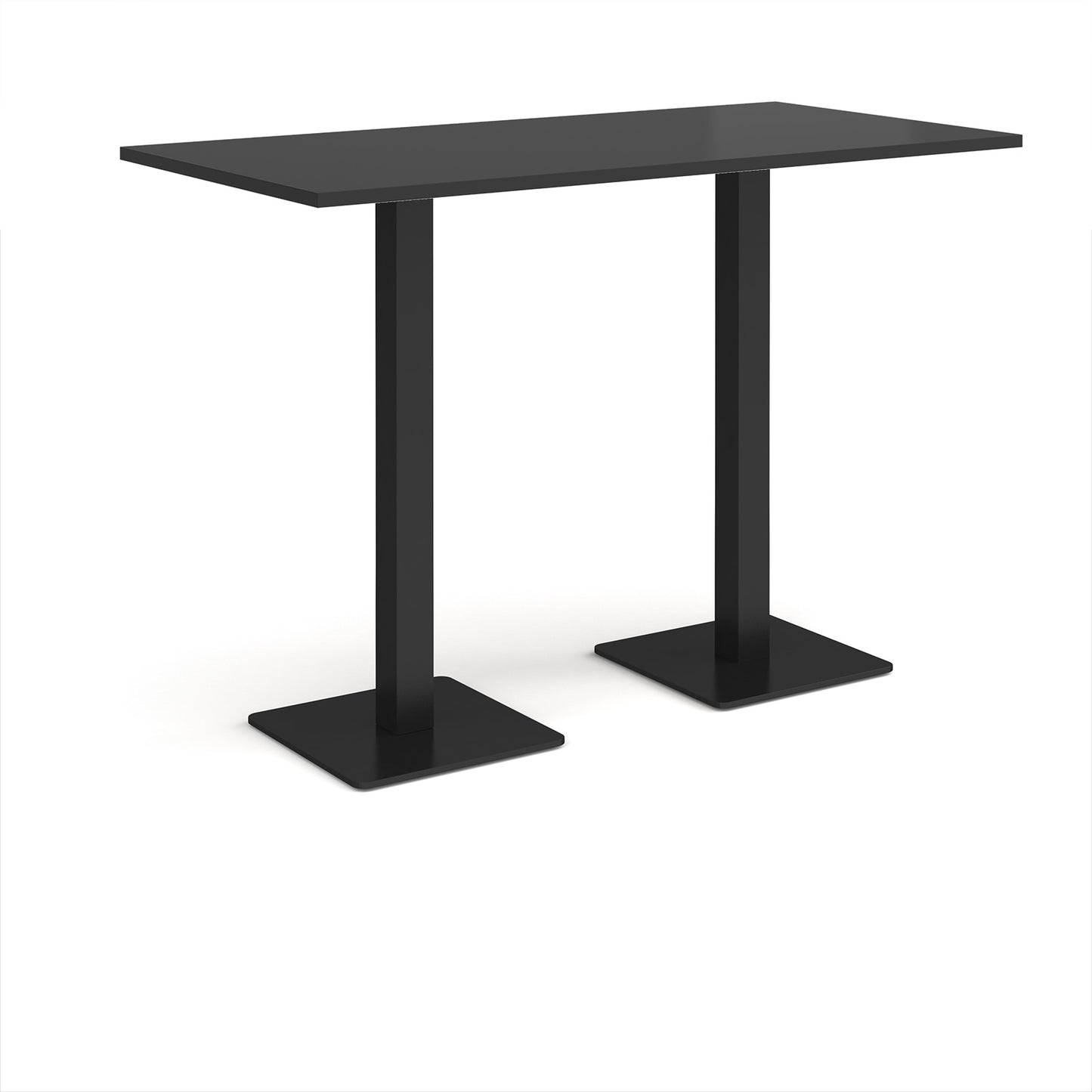 Brescia rectangular poseur table with square bases - BPR1600-K-BK